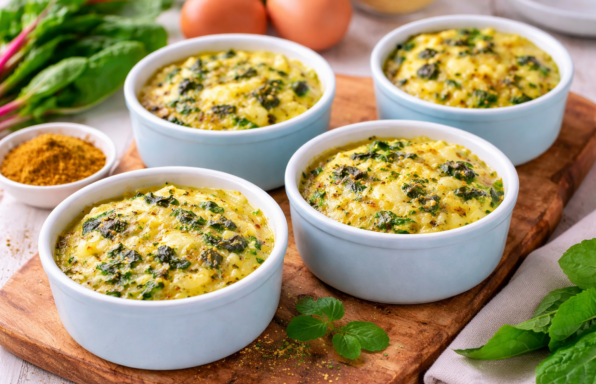 Petits flans de blettes, pommes de terre et emmental au Cookeo