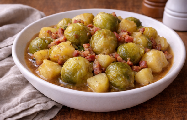 Poêlée Cookeo de choux de Bruxelles, pommes de terre et lardons au café