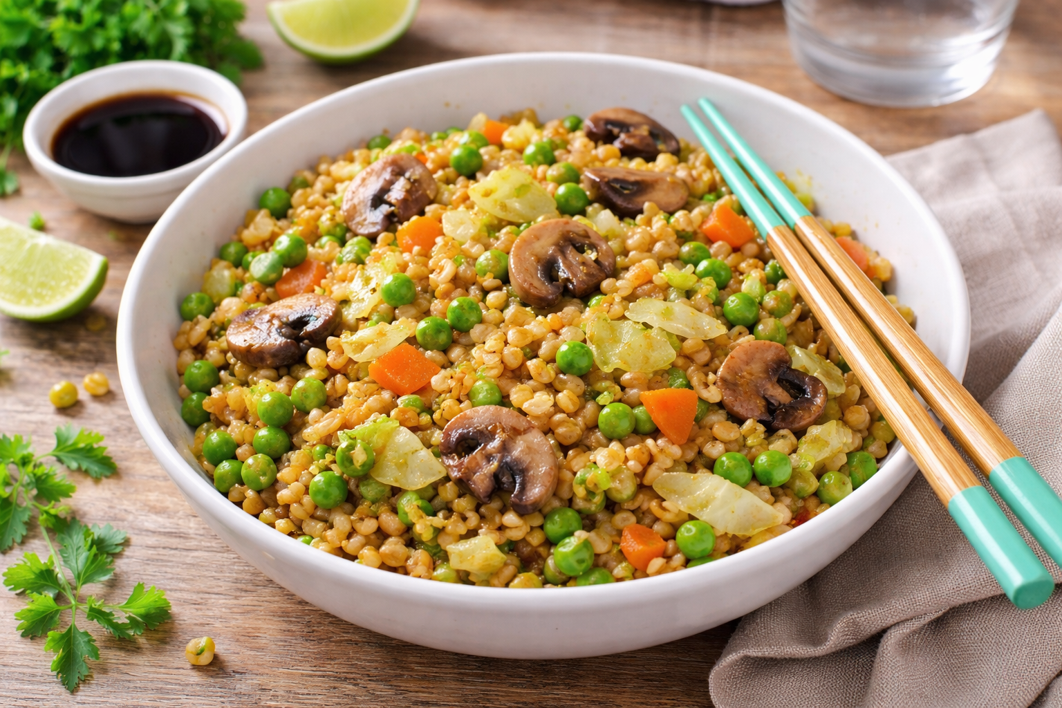 Poêlée d’Ebly aux légumes croquants façon wok au Cookeo