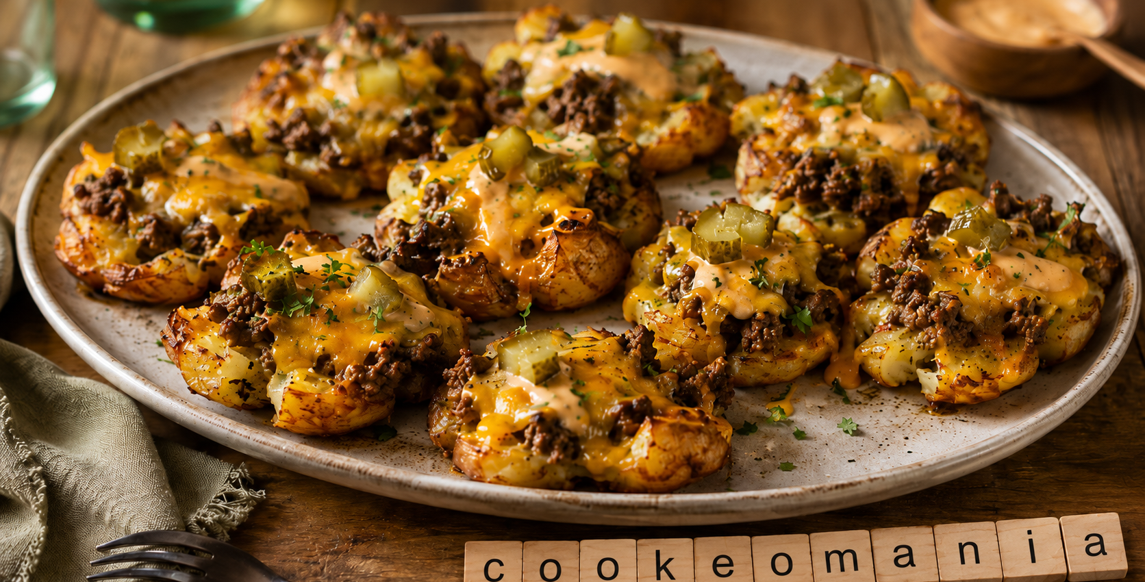 Pommes de terre smash burger gratinées au Cookeo Extra Crisp, la recette ultra gourmande façon cheeseburger