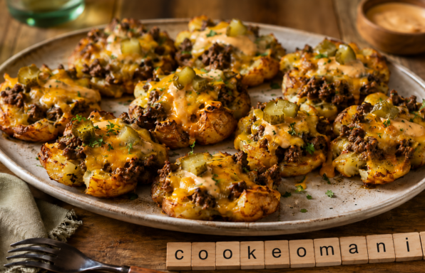 Pommes de terre smash burger gratinées au Cookeo Extra Crisp, la recette ultra gourmande façon cheeseburger