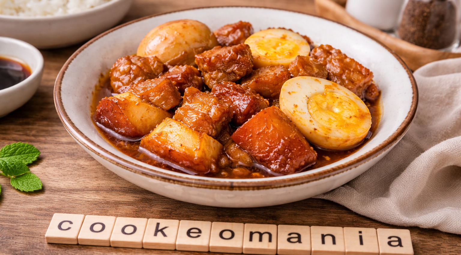 Porc fondant caramélisé et œufs au Cookeo
