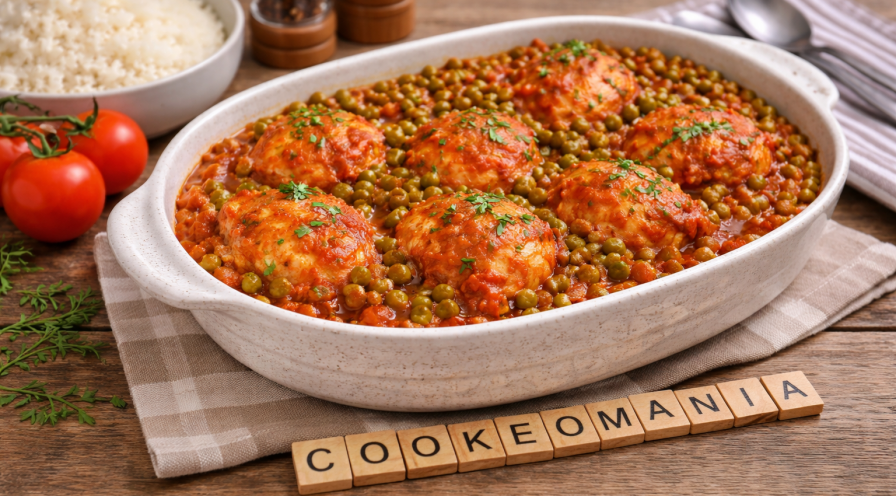 Poulet à la tomate et petits pois au Cookeo
