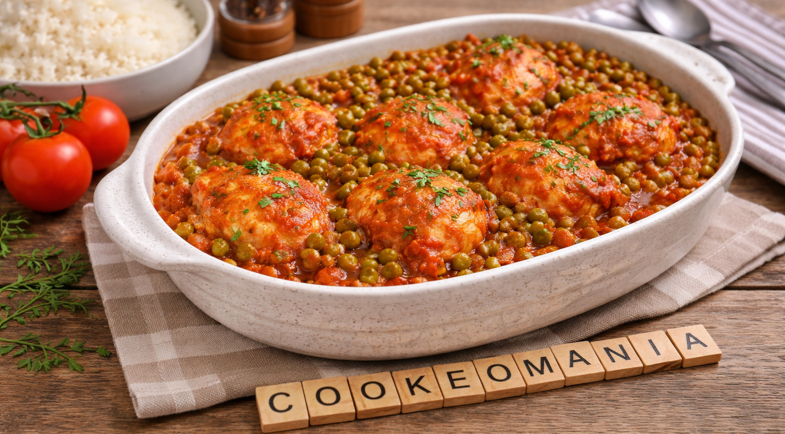 Poulet à la tomate et petits pois au Cookeo