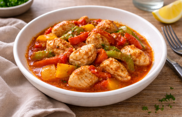 Poulet aux trois poivrons et tomate au Cookeo