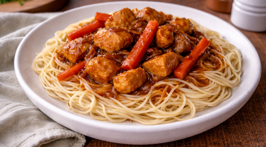 Poulet laqué express au Cookeo, soja et caramel