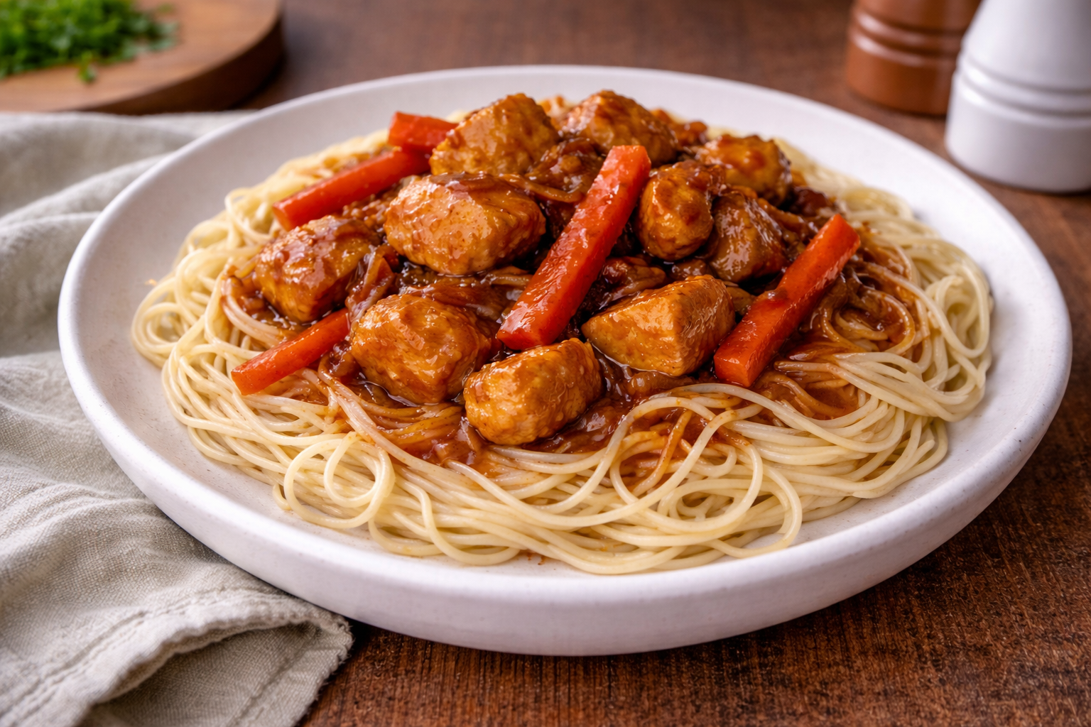 Poulet laqué express au Cookeo, soja et caramel