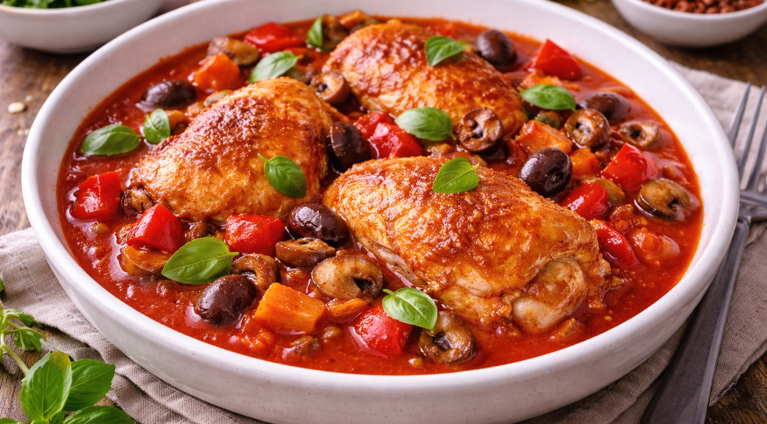 Poulet mijoté façon cacciatore express (Cookeo)