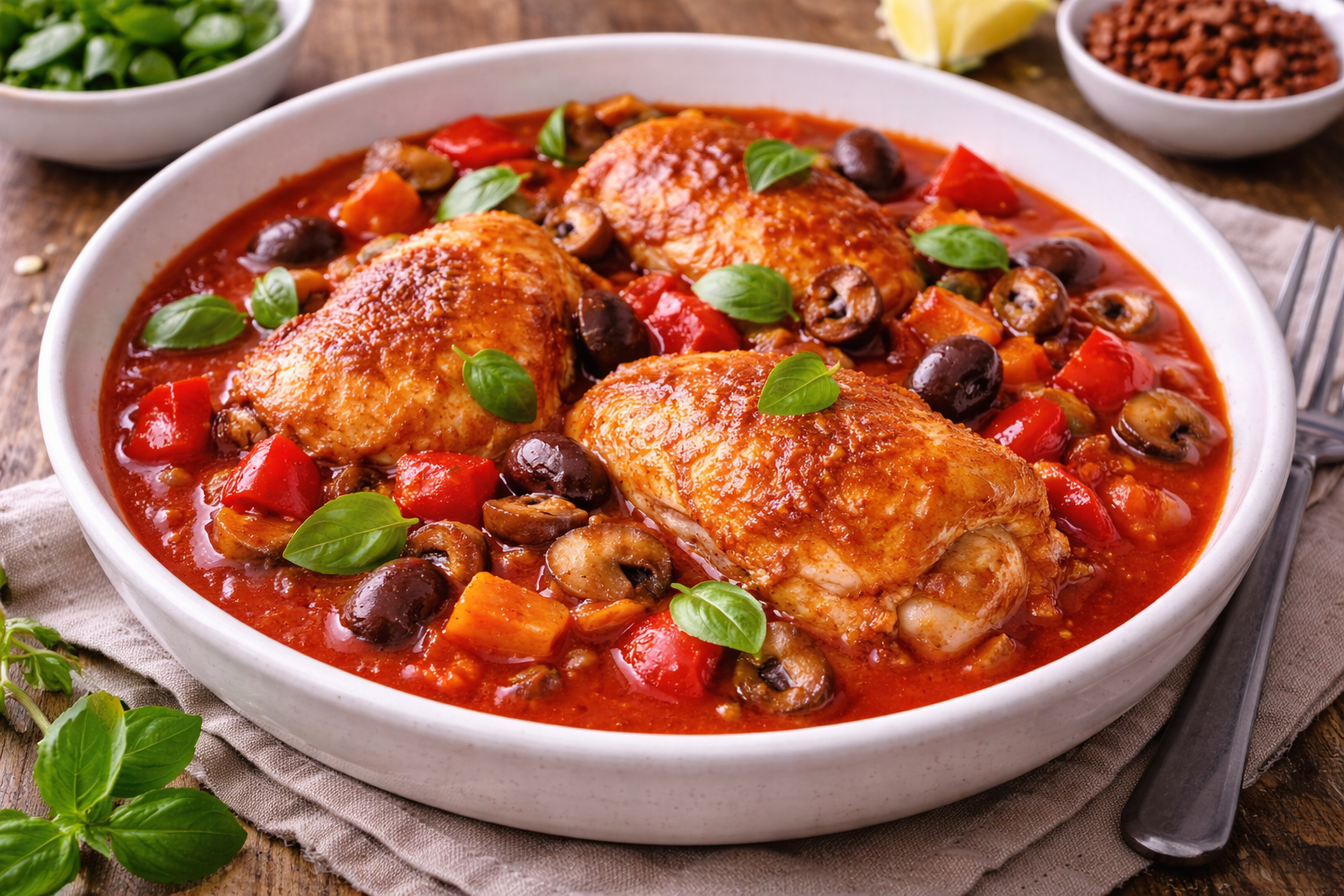 Poulet mijoté façon cacciatore express (Cookeo)