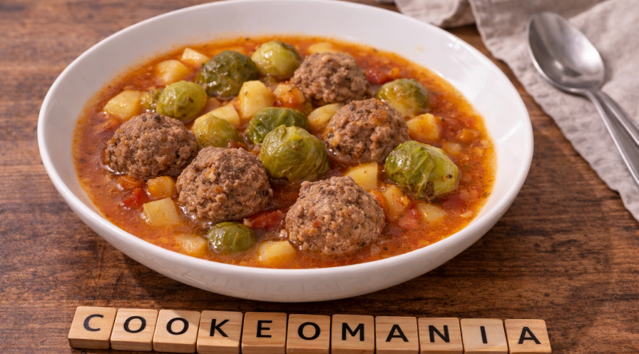 Ragoût de choux de Bruxelles et boulettes de bœuf au Cookeo