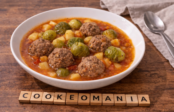 Ragoût de choux de Bruxelles et boulettes de bœuf au Cookeo
