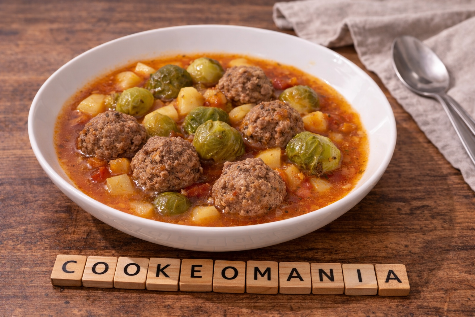 Ragoût de choux de Bruxelles et boulettes de bœuf au Cookeo