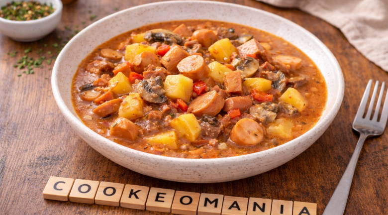 Ragoût de pommes de terre aux saucisses et champignons au Cookeo