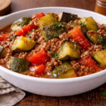Ratatouille minute au bœuf haché à l'autocuiseur cookéo