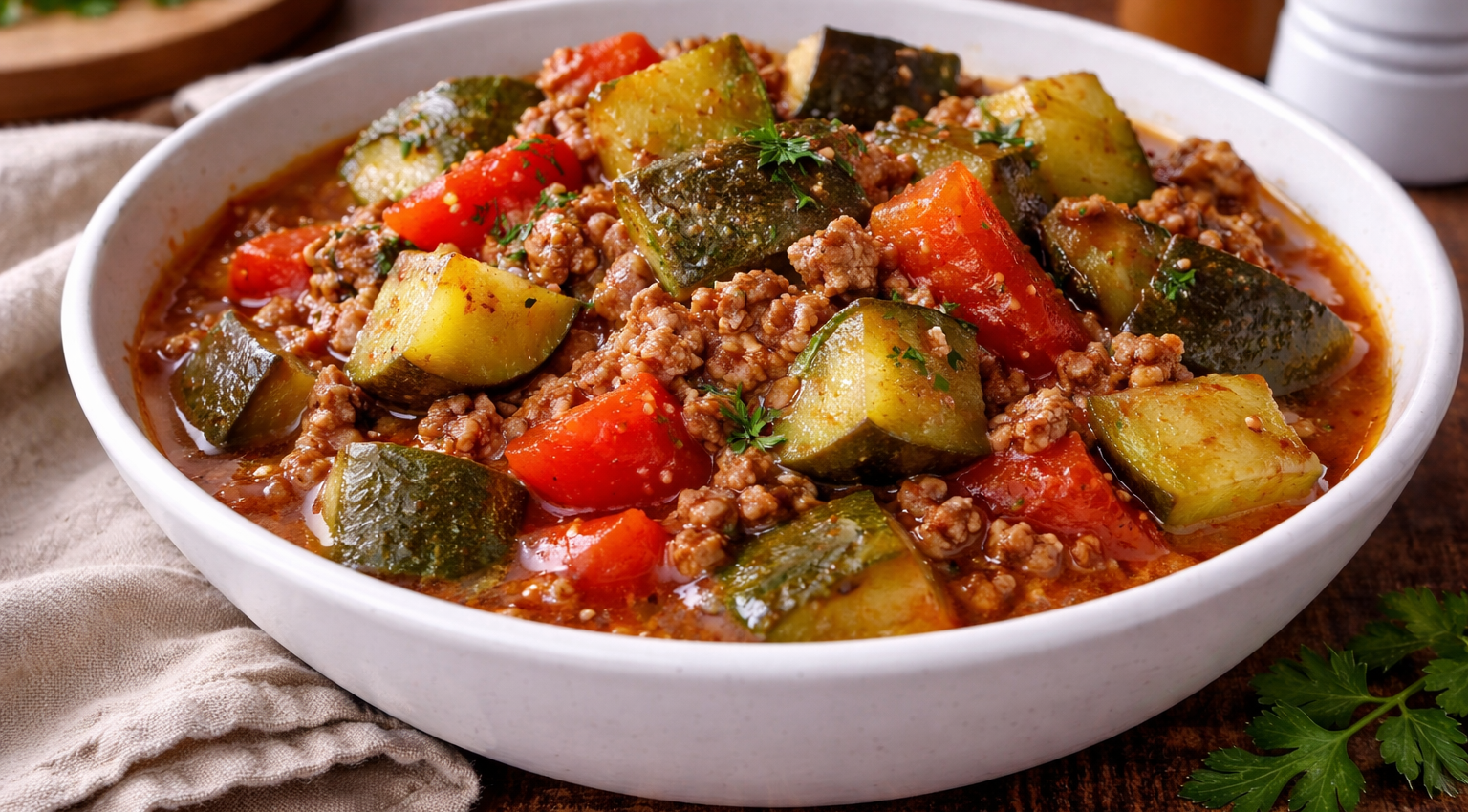 Ratatouille minute au bœuf haché au Cookeo