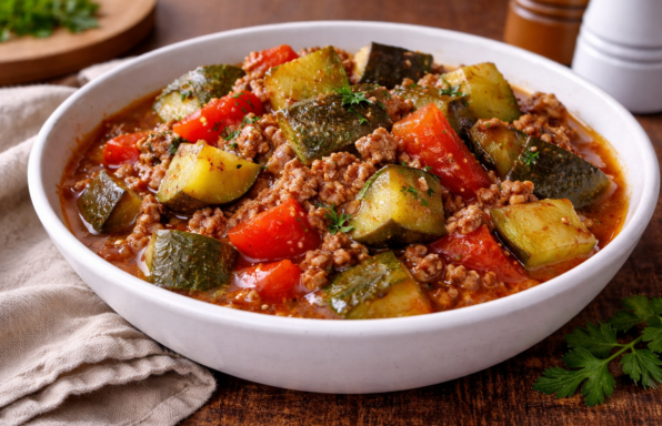 Ratatouille minute au bœuf haché au Cookeo
