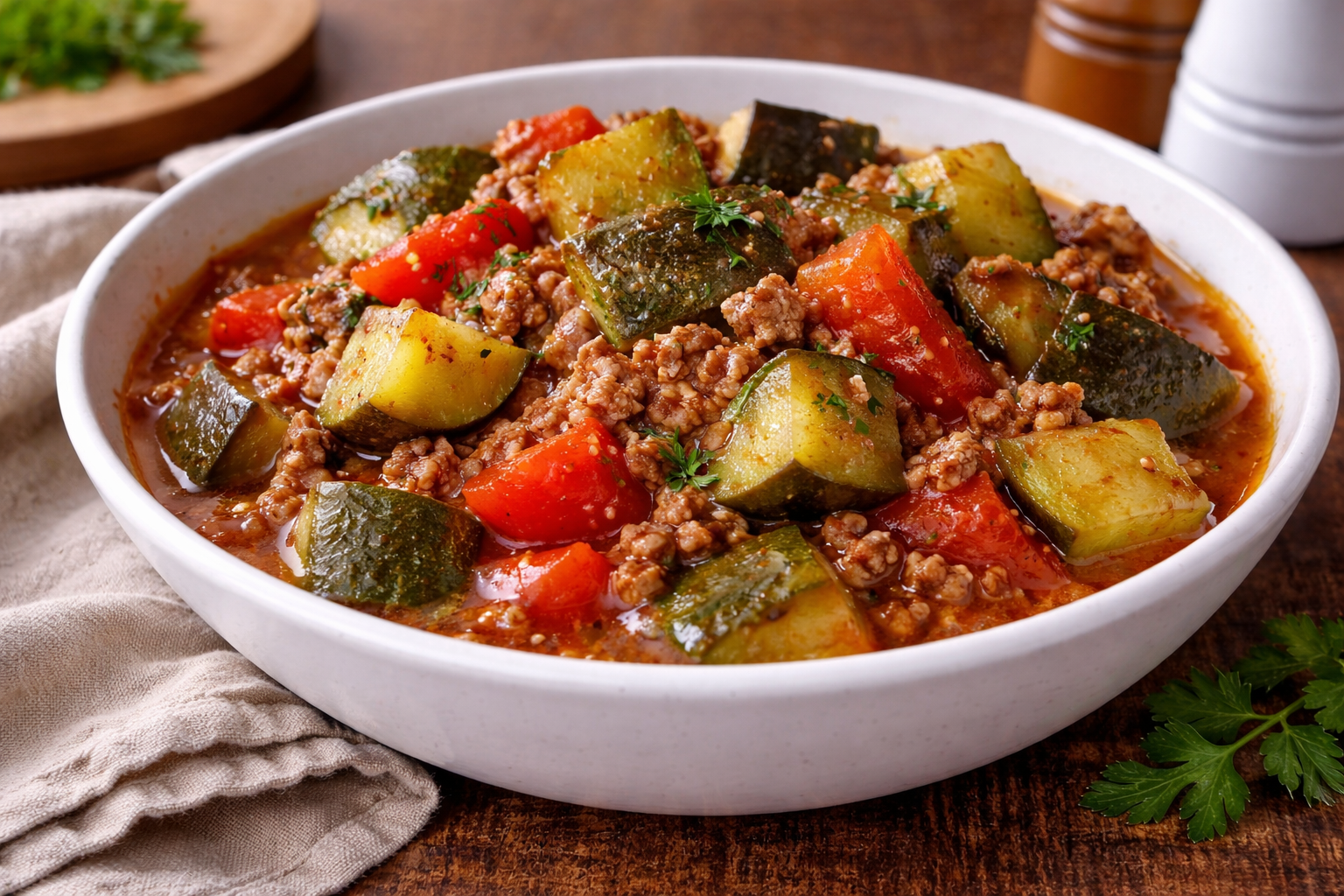 Ratatouille minute au bœuf haché au Cookeo