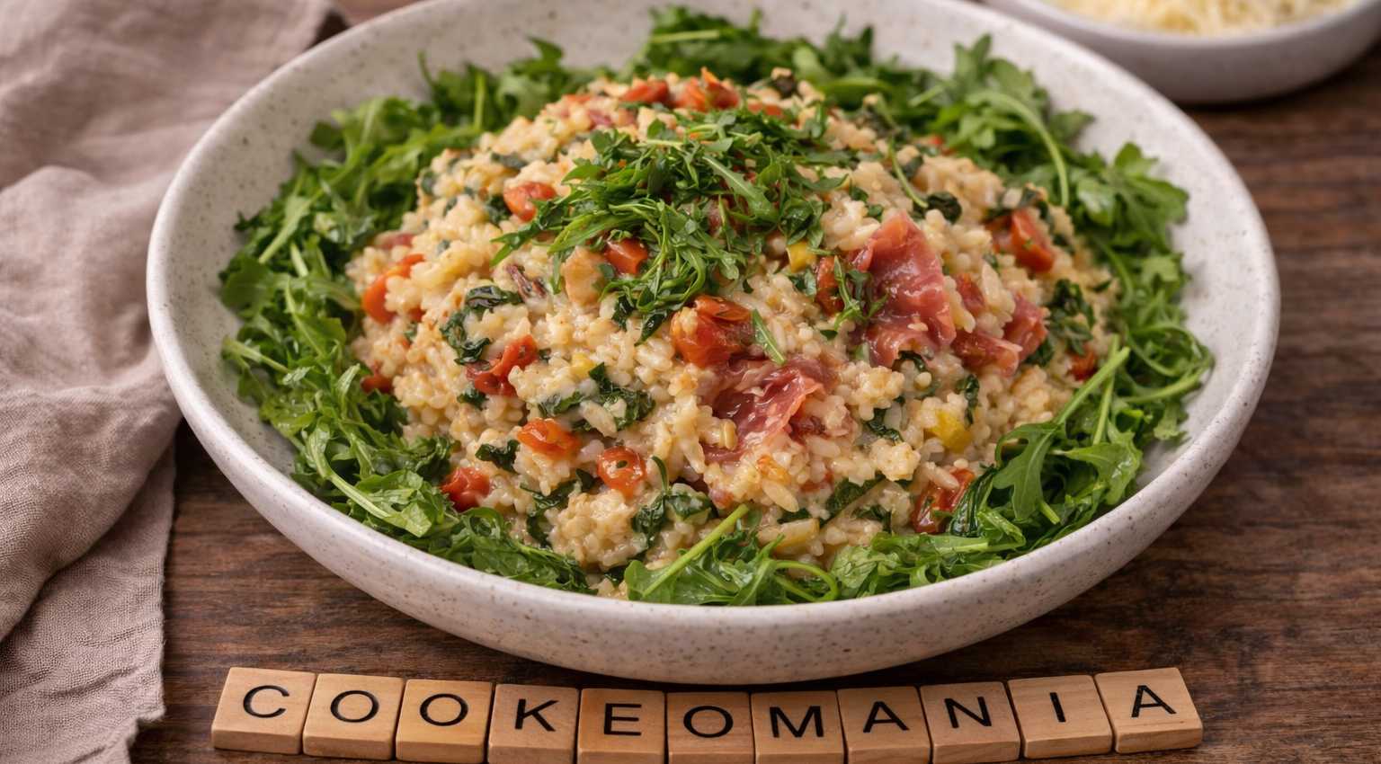Risotto crémeux roquette et jambon cru au Cookeo