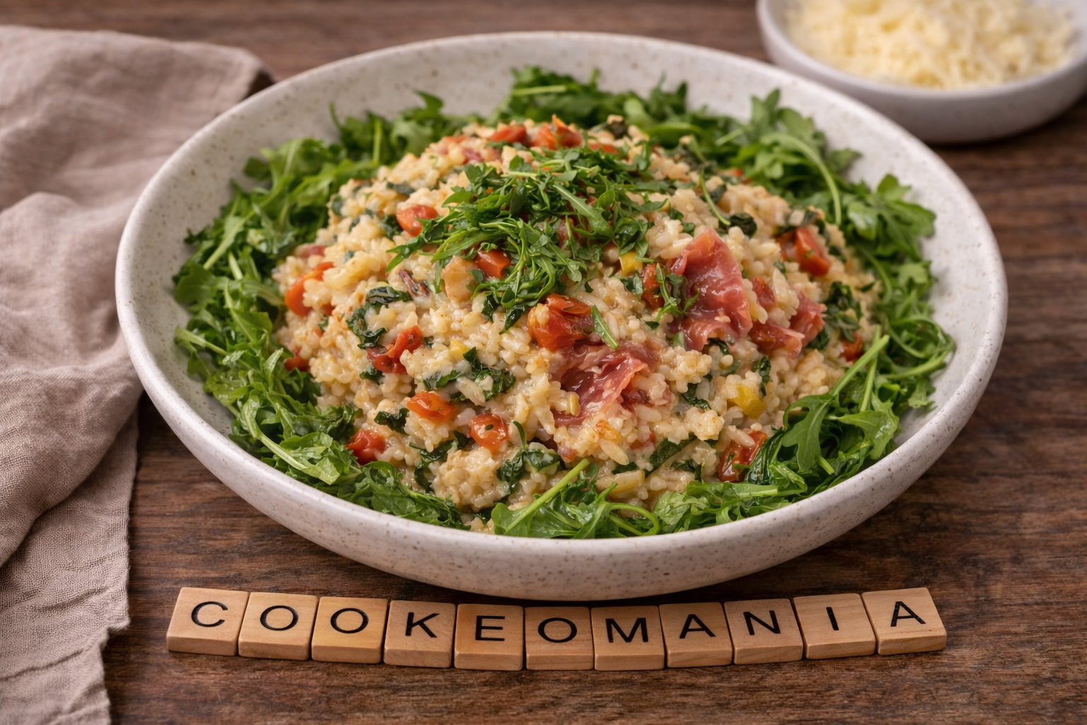 Risotto crémeux roquette et jambon cru au Cookeo