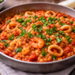Risotto de petites pâtes aux fruits de mer au multicuiseur Moulinex
