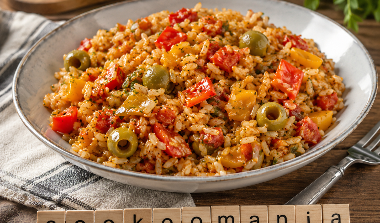 Riz complet aux poivrons et olives au Cookeo, le plat végétarien simple et parfumé