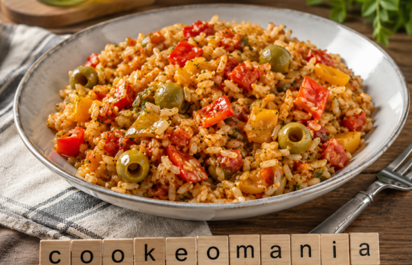 Riz complet aux poivrons et olives au Cookeo, le plat végétarien simple et parfumé