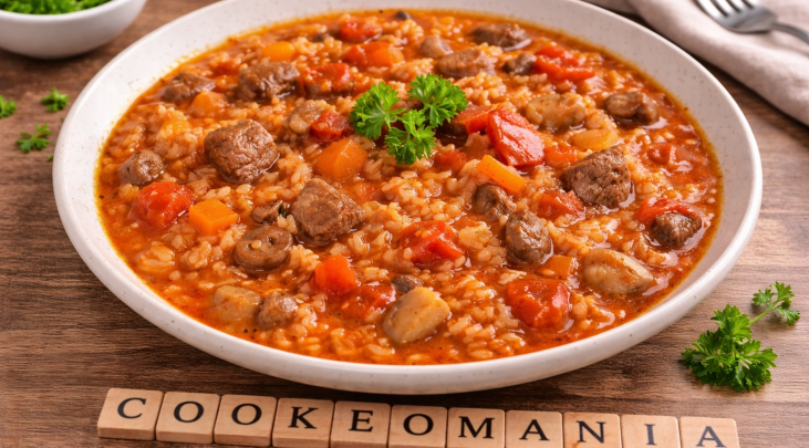 Riz mijoté au bœuf, tomates et poivrons au Cookeo
