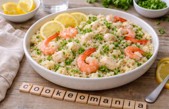 Riz pilaf au cabillaud et aux crevettes au Cookeo