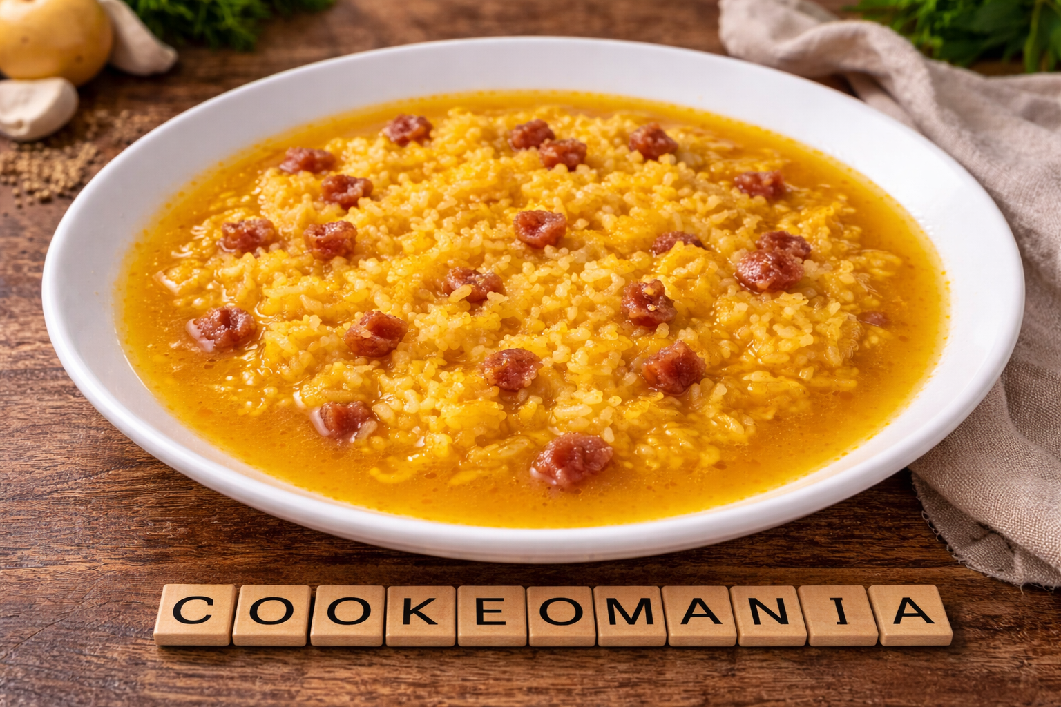 Riz rond façon bouillon au jambon serrano au Cookeo