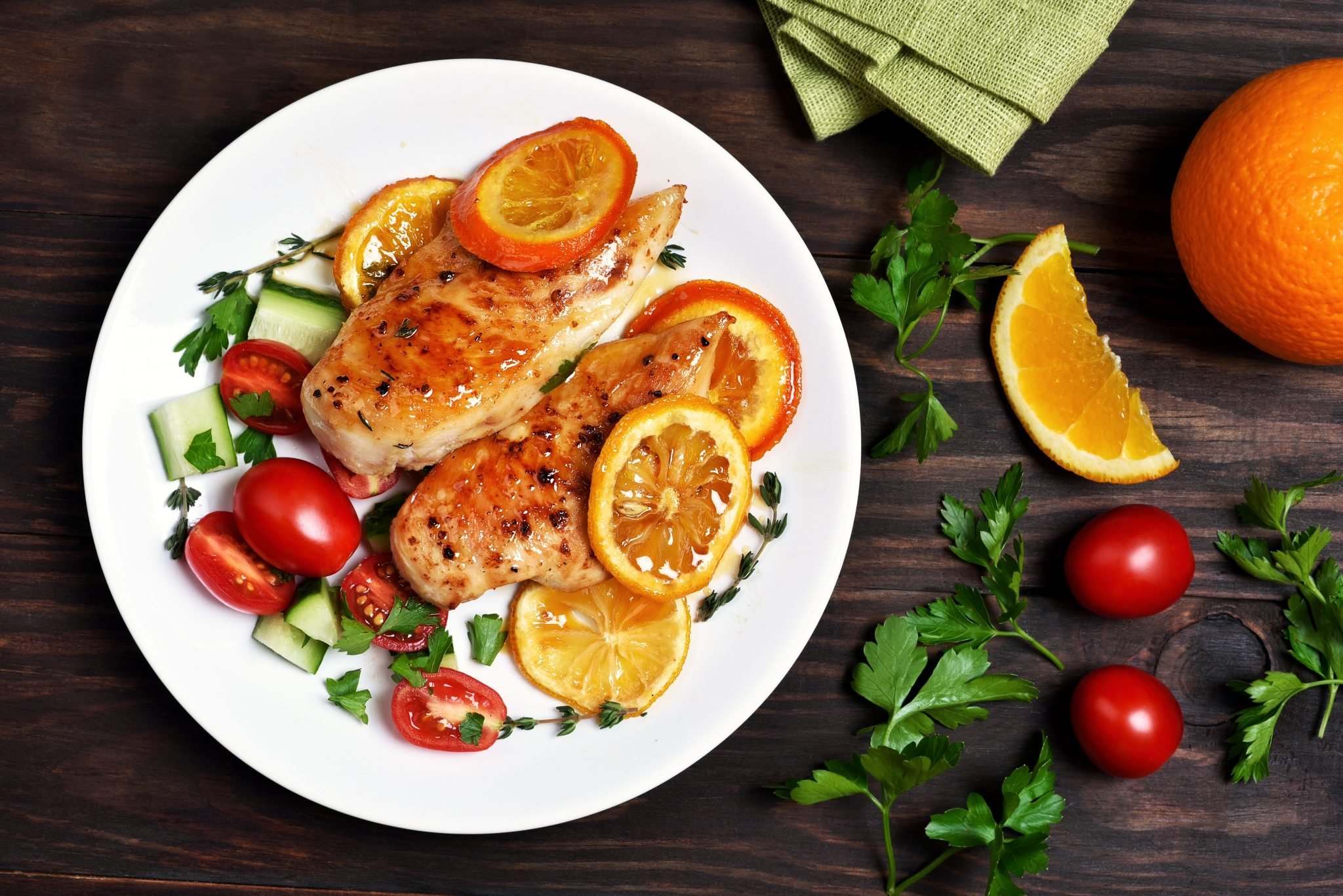 Aiguillettes de poulet à l'orange ww au cookeo