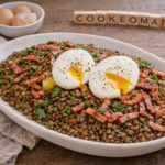 Salade de lentilles au bacon et œufs mollets à l'autocuiseur Moulinex