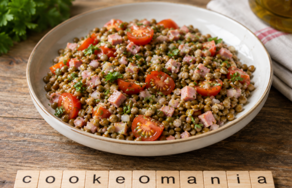 Salade de lentilles au jambon et tomates cerises au Cookeo, la recette froide simple et complète