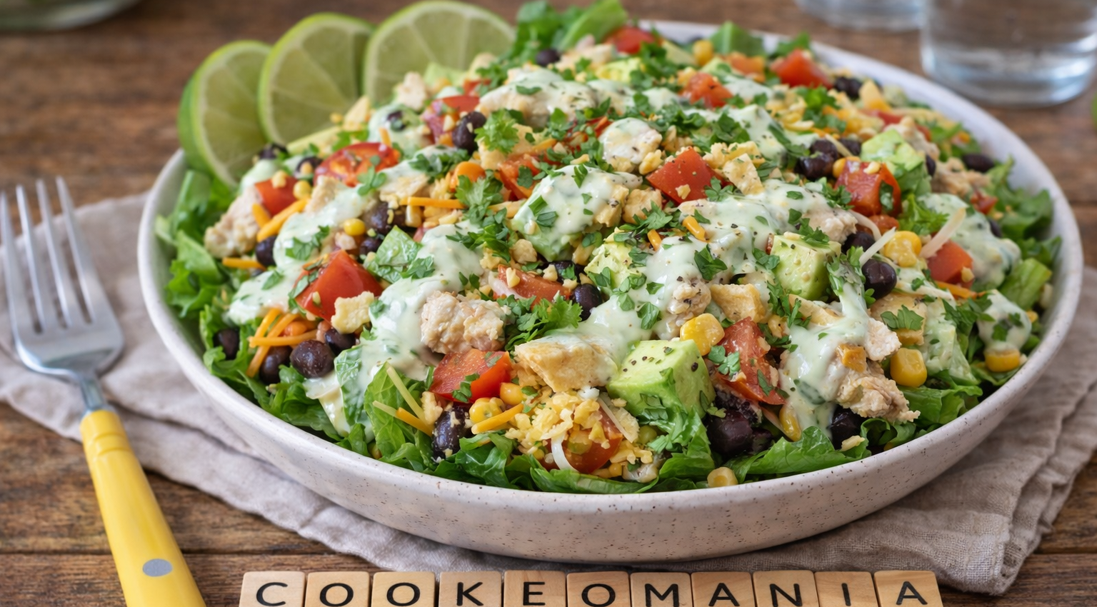 Salade mexicaine au poulet et sauce citron-coriandre au Cookeo