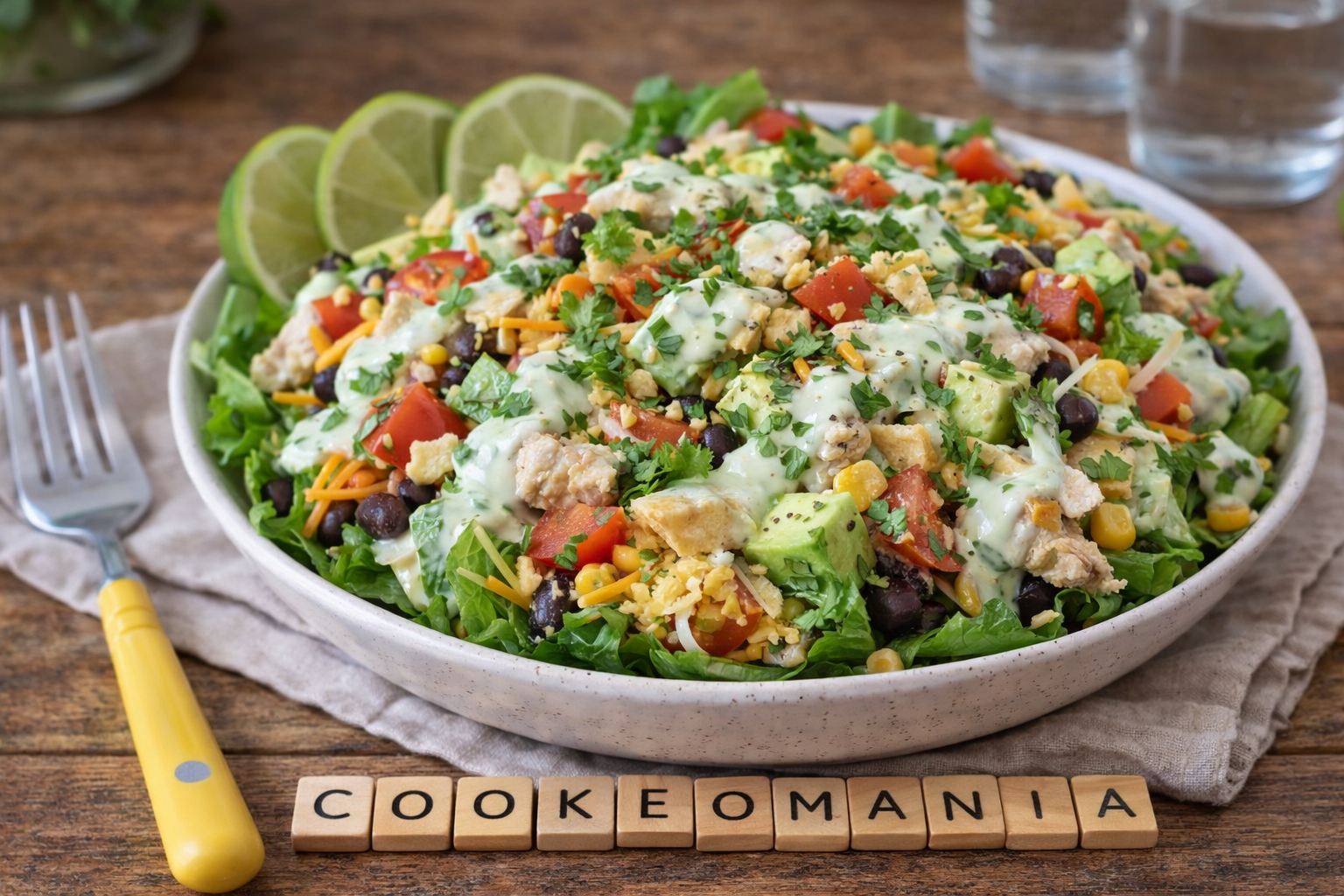Salade mexicaine au poulet et sauce citron-coriandre au Cookeo