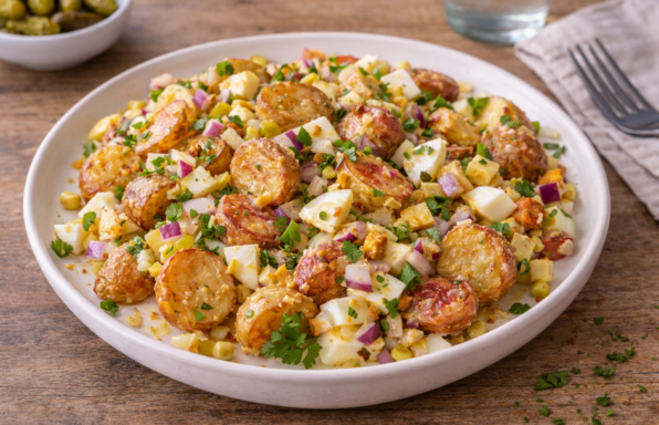 Salade tiède de grenailles aux œufs et vinaigrette moutardée (Cookeo)