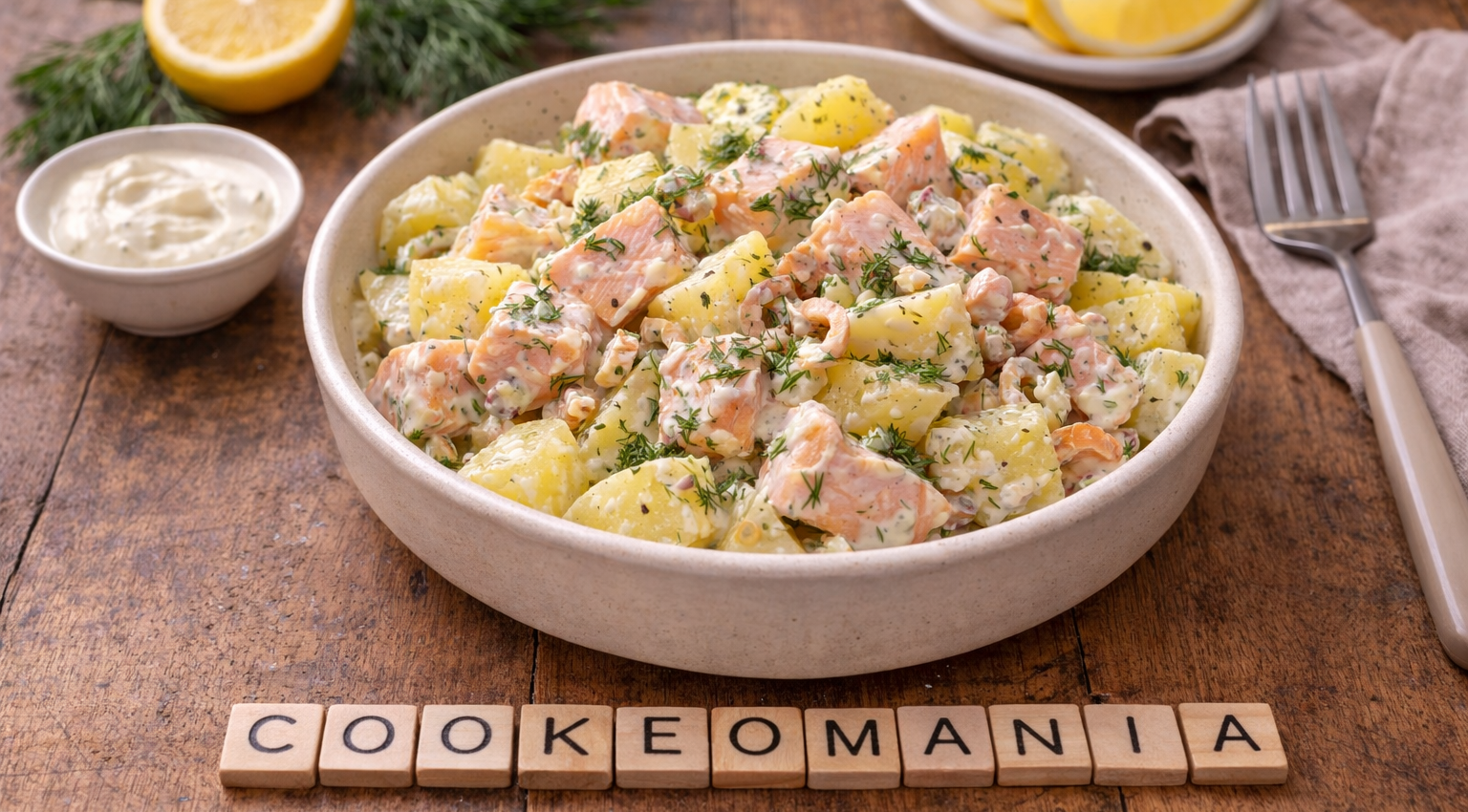Salade tiède de pommes de terre et saumon au Cookeo