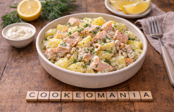 Salade tiède de pommes de terre et saumon au Cookeo