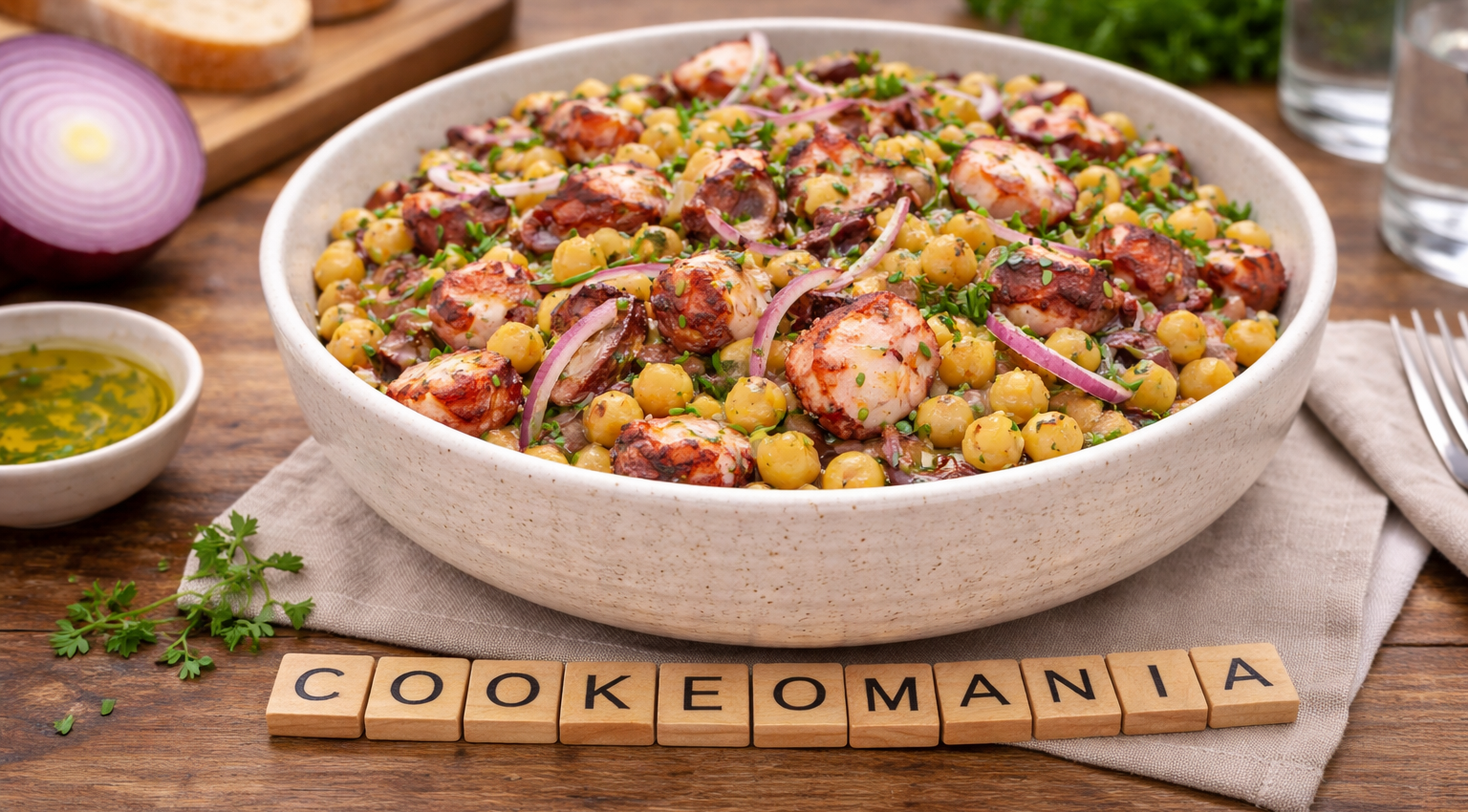 Salade tiède de poulpe et pois chiches au Cookeo