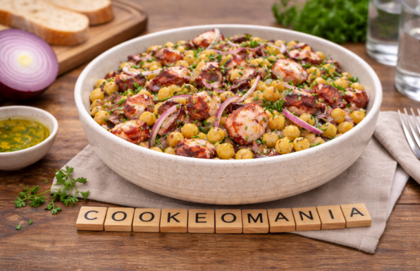 Salade tiède de poulpe et pois chiches au Cookeo