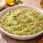 Sarrasin fondant, crème de brocoli au citron à l'autocuiseur Moulinex