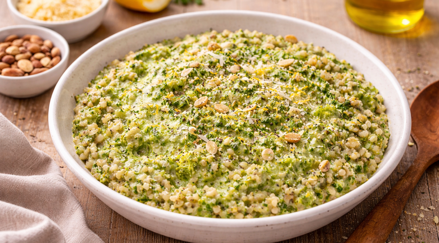 Sarrasin fondant au Cookeo, crème de brocoli au citron