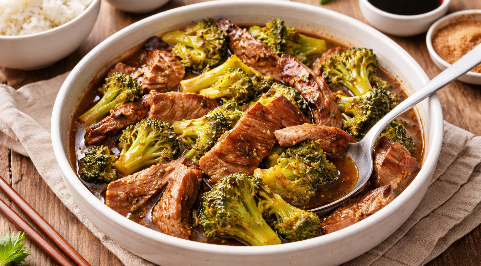 Sauté de bœuf au brocoli sauce soja caramélisée (Cookeo)