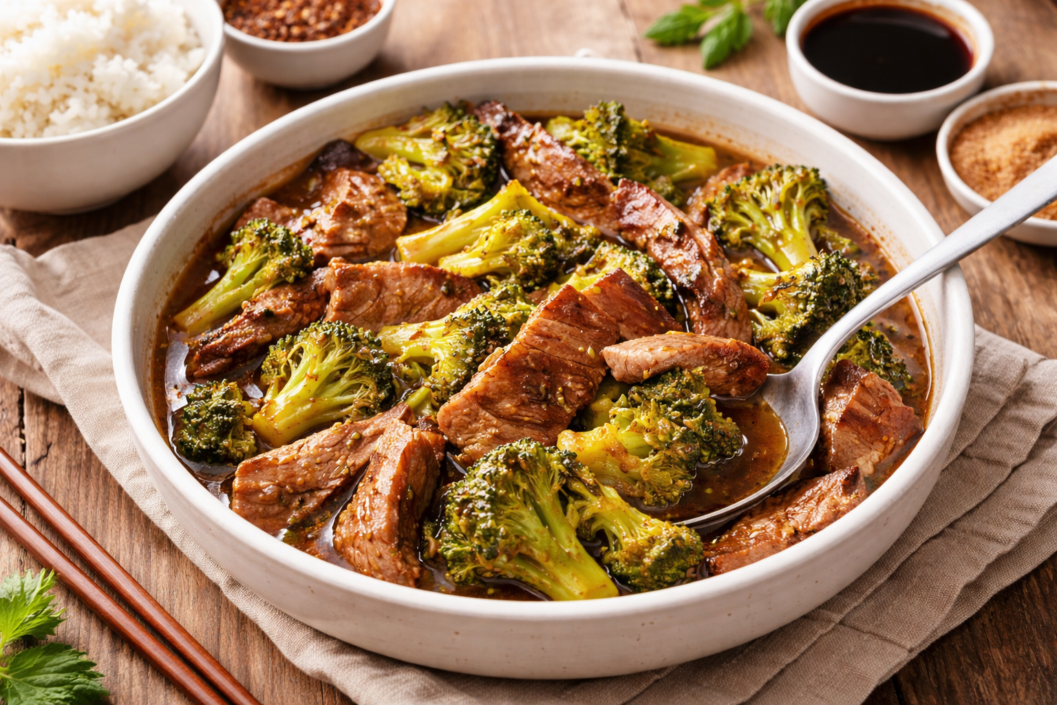 Sauté de bœuf au brocoli sauce soja caramélisée (Cookeo)