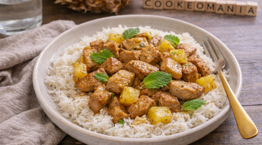 Sauté de dinde à l’ananas et riz basmati au Cookeo