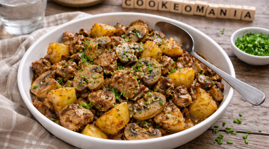 Sauté de porc aux champignons et pommes de terre au Cookeo