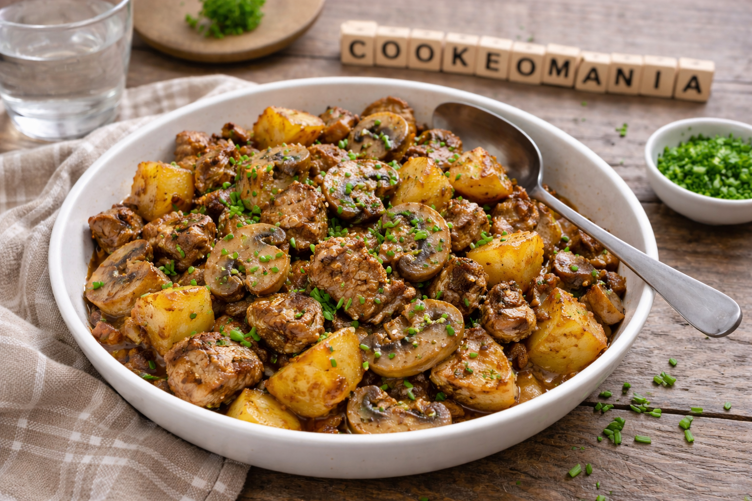 Sauté de porc aux champignons et pommes de terre au Cookeo