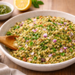 Semoule verte au pesto d’herbes à l'autocuiseur cookéo