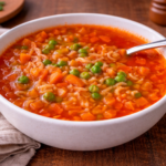 Soupe alphabet express, carottes et petits pois au cookéo