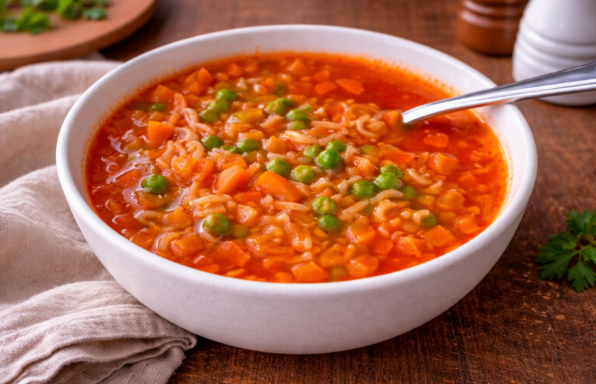 Soupe alphabet express au Cookeo, carottes et petits pois