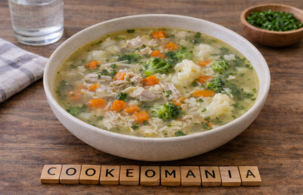 Soupe complète de poulet et légumes au Cookeo